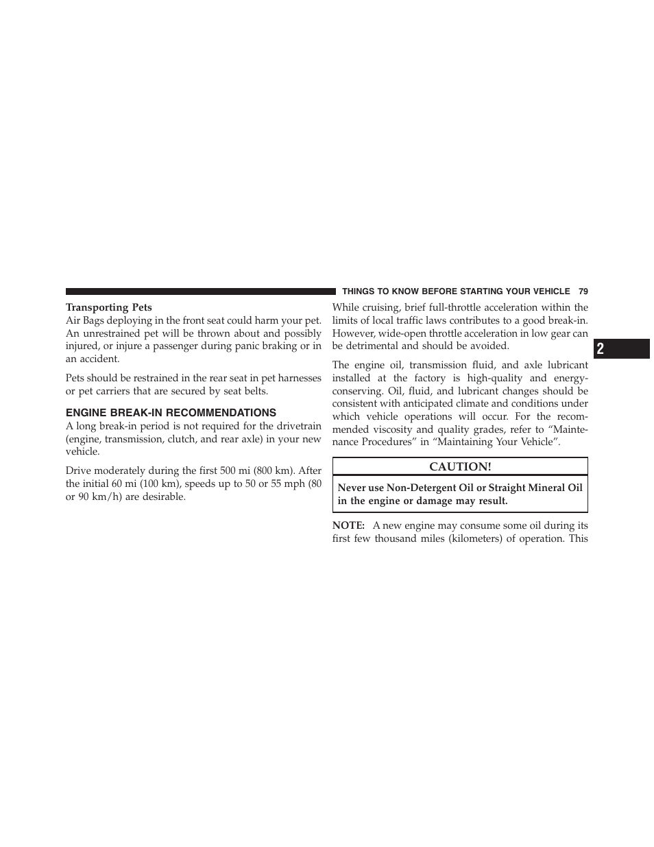 Engine break-in recommendations | Dodge 2011 Challenger - Owner Manual User Manual | Page 81 / 490