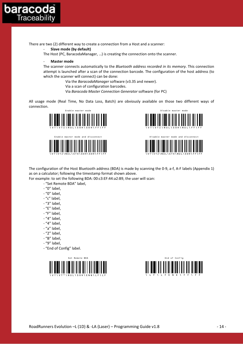 The different connection methods, Data capture for workforce in motion | Baracoda BLUETOOTH LA (LASER) User Manual | Page 14 / 49
