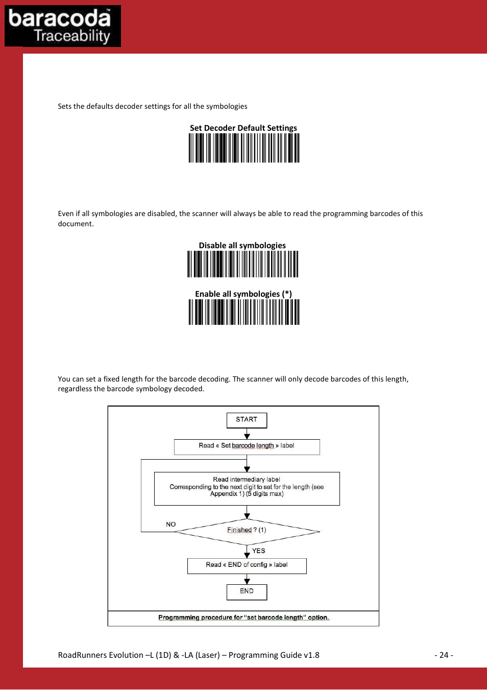 Decoder parameters | Baracoda BLUETOOTH LA (LASER) User Manual | Page 24 / 49