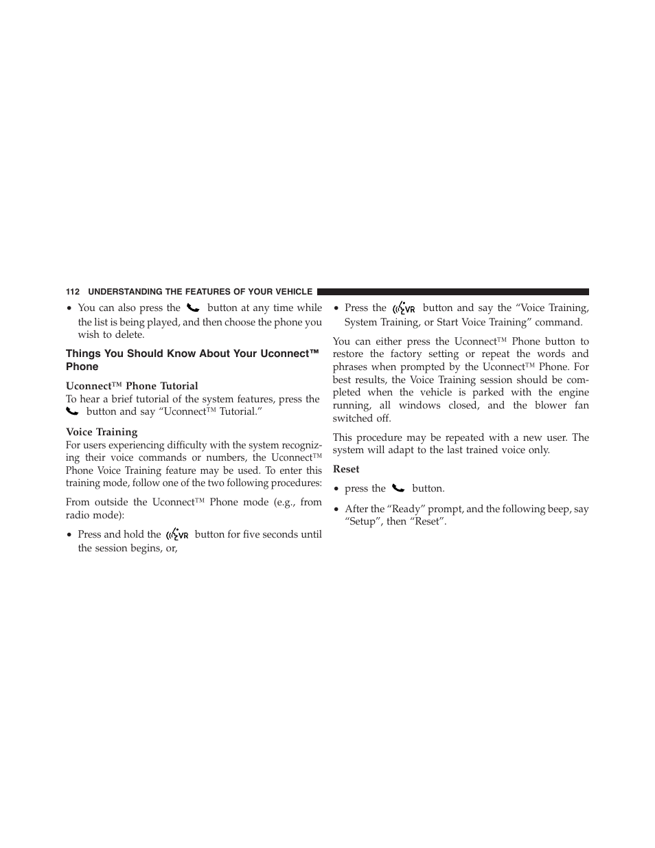 Things you should know about your uconnect™ phone, Things you should know about your, Uconnect™ phone | Dodge 2011 Challenger_SRT - Owner Manual User Manual | Page 114 / 460