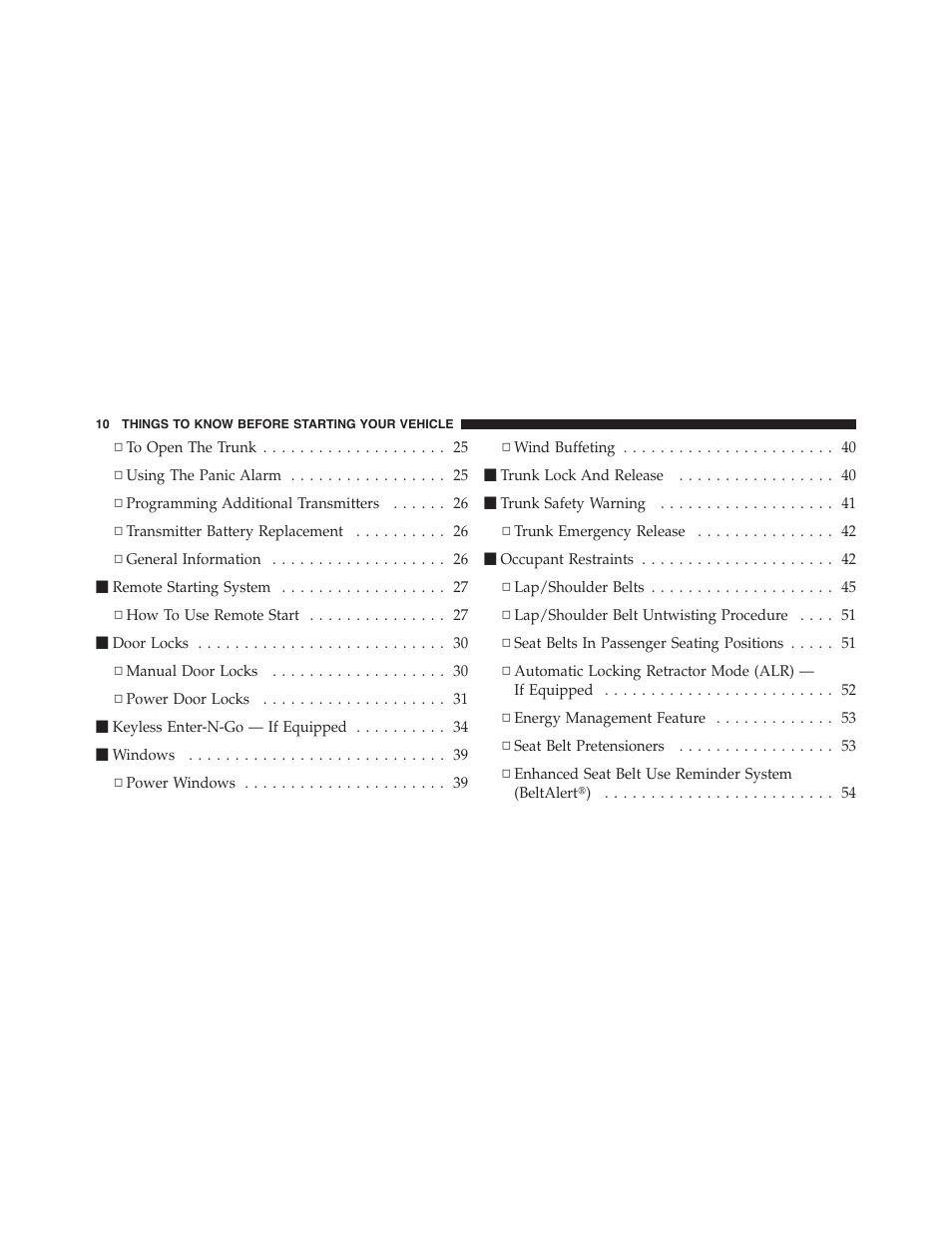 Dodge 2011 Challenger_SRT - Owner Manual User Manual | Page 12 / 460