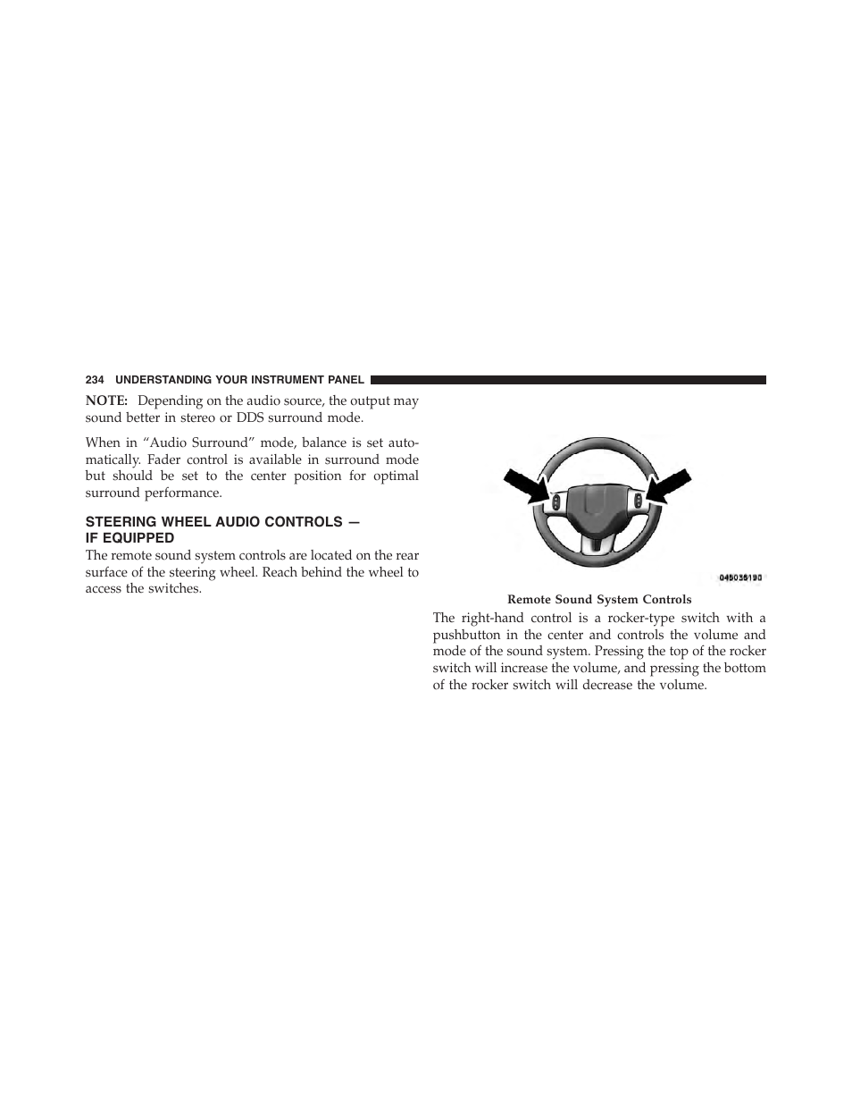 Steering wheel audio controls — if equipped, Steering wheel audio controls, If equipped | Dodge 2011 Challenger_SRT - Owner Manual User Manual | Page 236 / 460