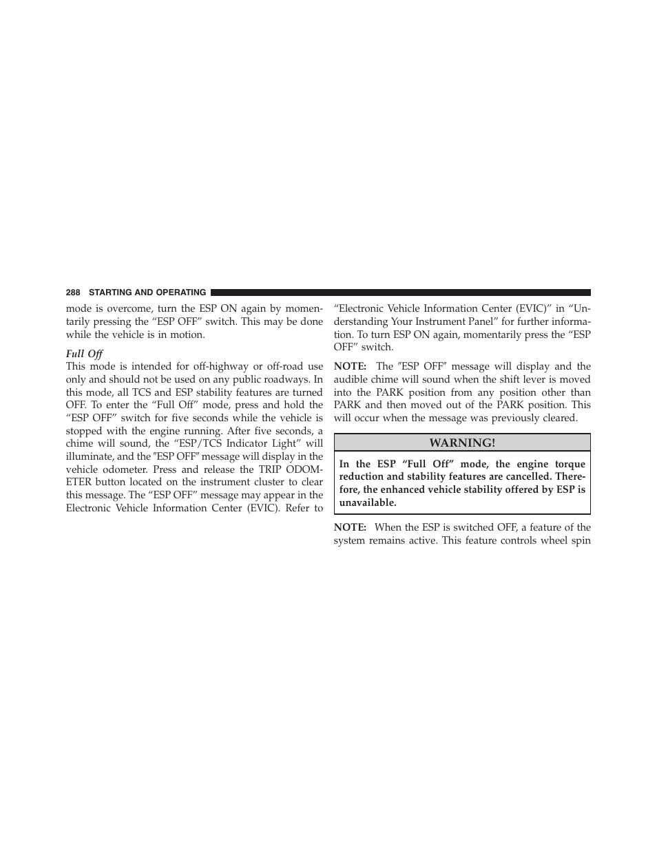 Dodge 2011 Challenger_SRT - Owner Manual User Manual | Page 290 / 460