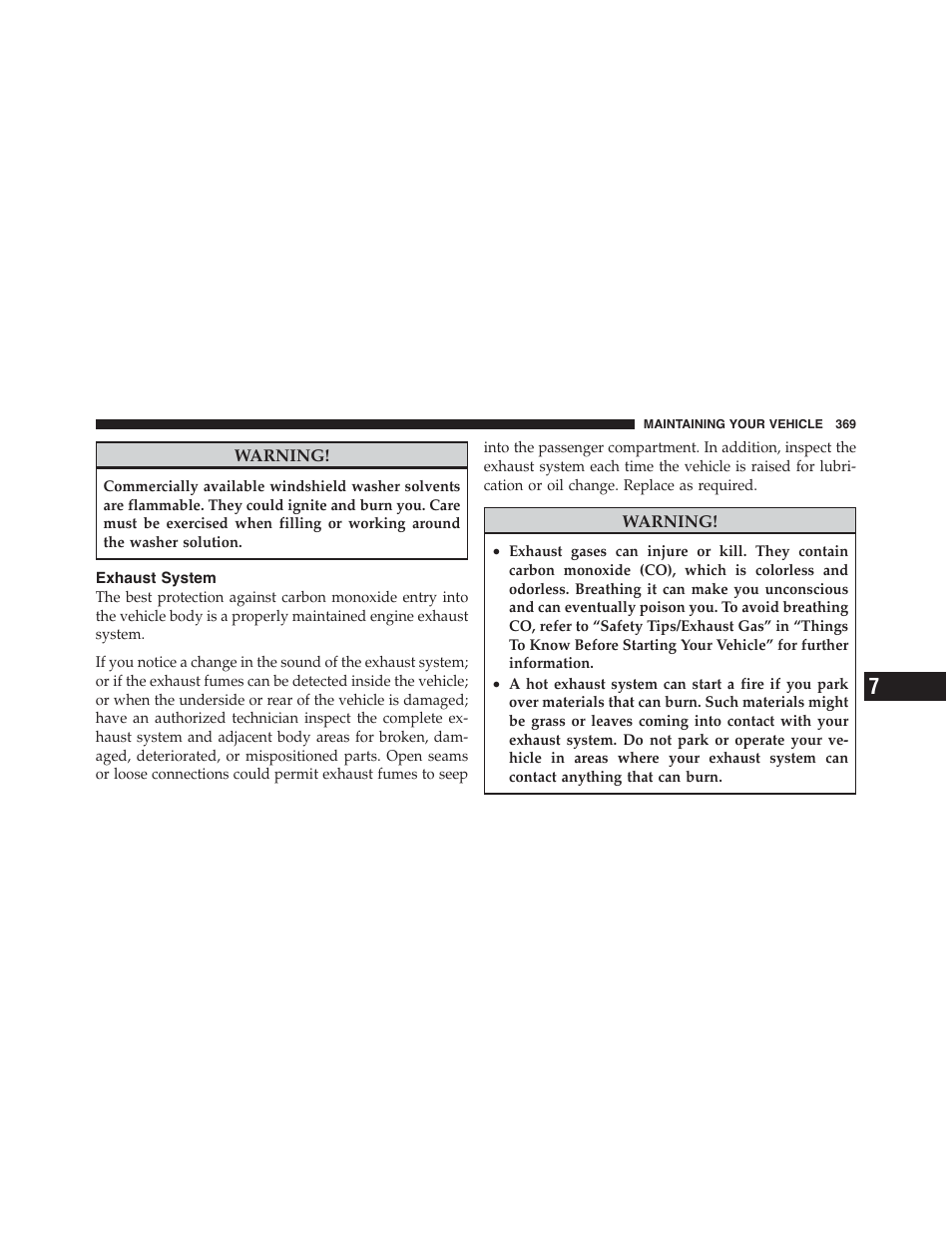 Exhaust system | Dodge 2011 Challenger_SRT - Owner Manual User Manual | Page 371 / 460