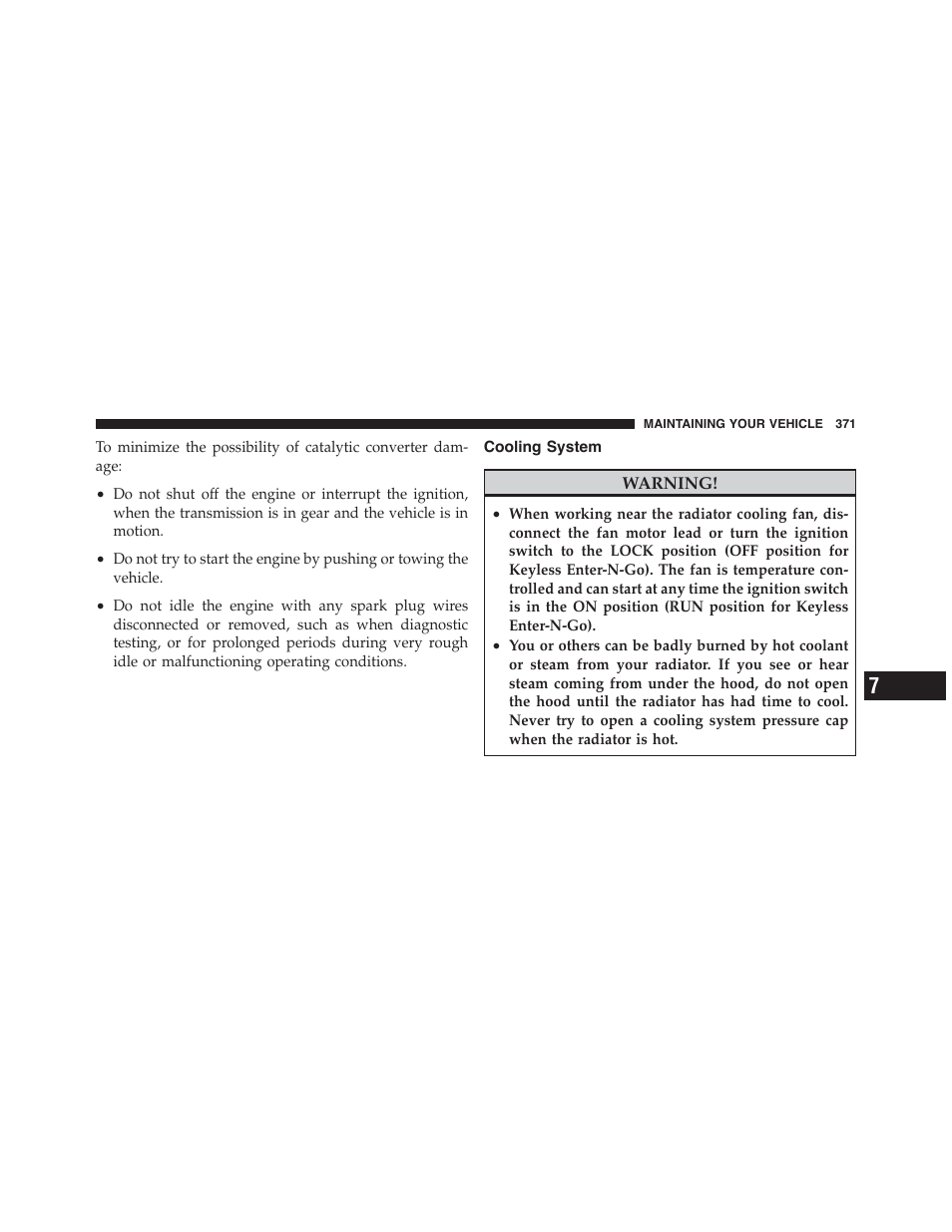 Cooling system | Dodge 2011 Challenger_SRT - Owner Manual User Manual | Page 373 / 460