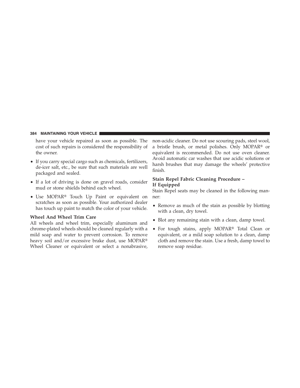 Dodge 2011 Challenger_SRT - Owner Manual User Manual | Page 386 / 460