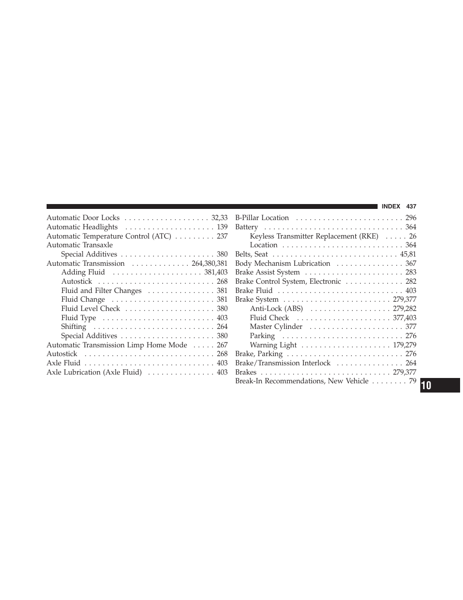 Dodge 2011 Challenger_SRT - Owner Manual User Manual | Page 439 / 460