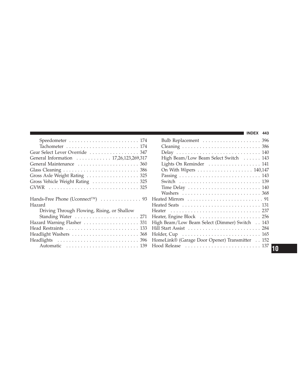 Dodge 2011 Challenger_SRT - Owner Manual User Manual | Page 445 / 460