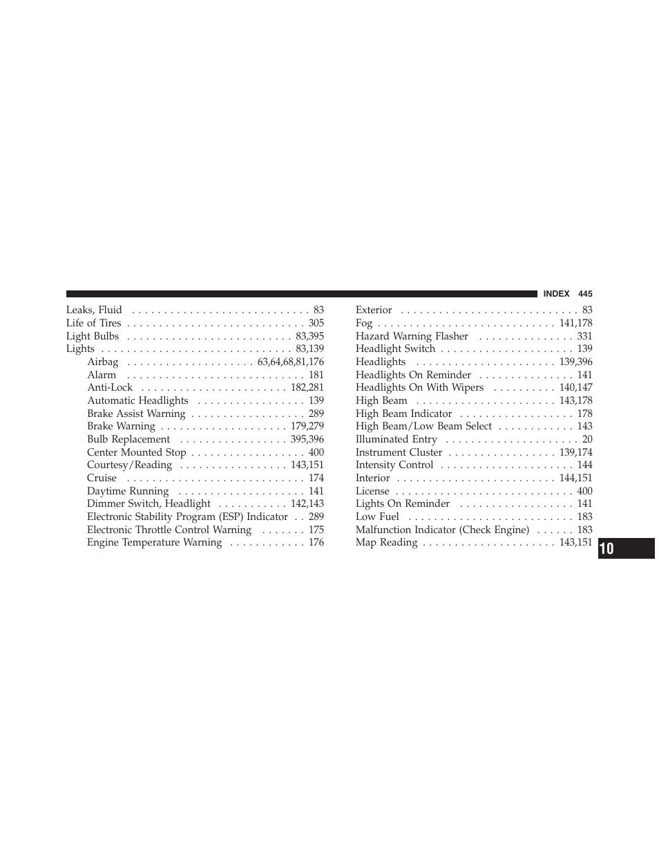 Dodge 2011 Challenger_SRT - Owner Manual User Manual | Page 447 / 460