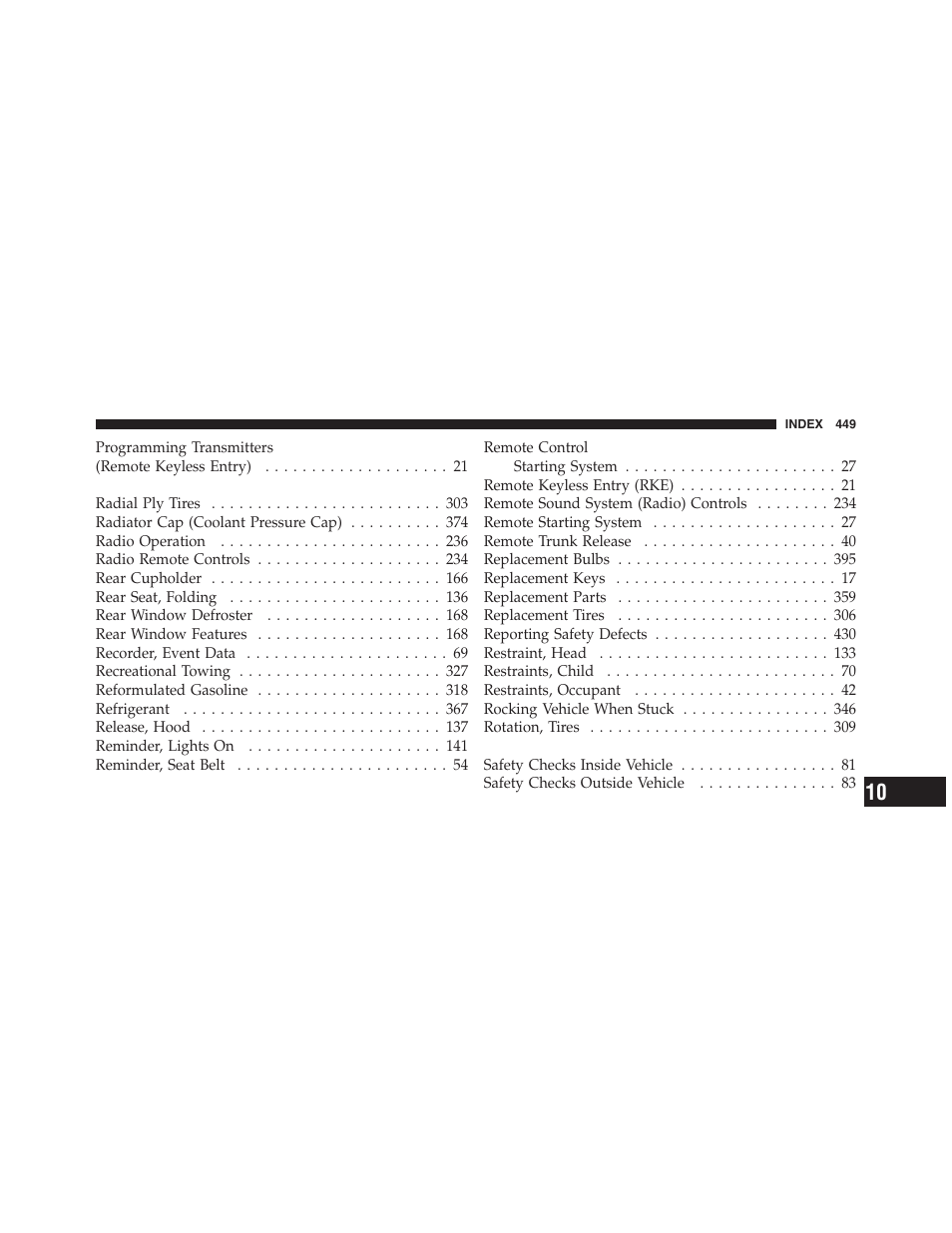 Dodge 2011 Challenger_SRT - Owner Manual User Manual | Page 451 / 460