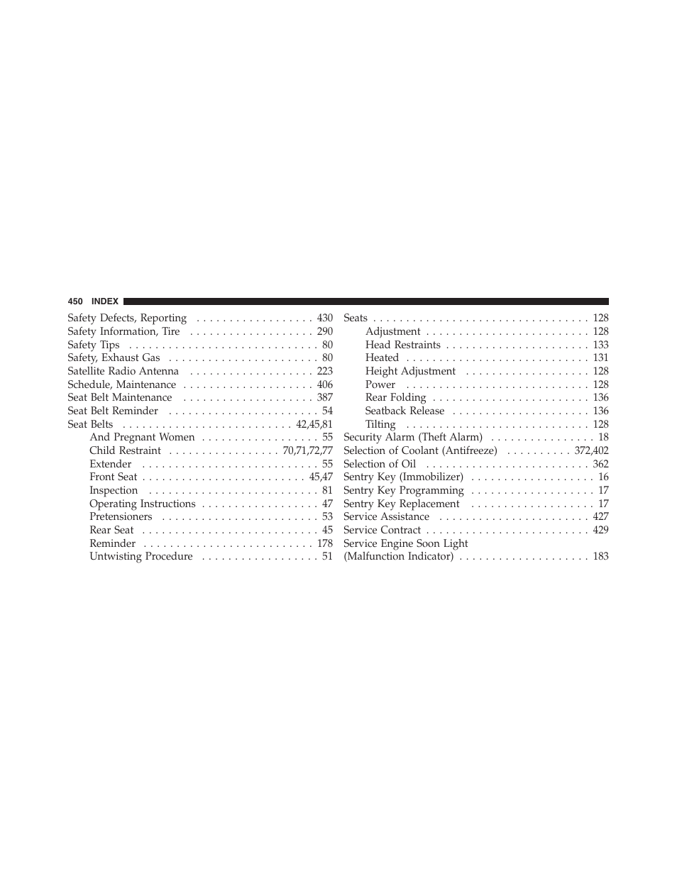 Dodge 2011 Challenger_SRT - Owner Manual User Manual | Page 452 / 460