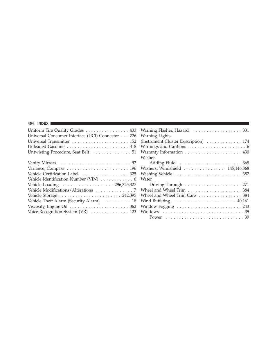 Dodge 2011 Challenger_SRT - Owner Manual User Manual | Page 456 / 460