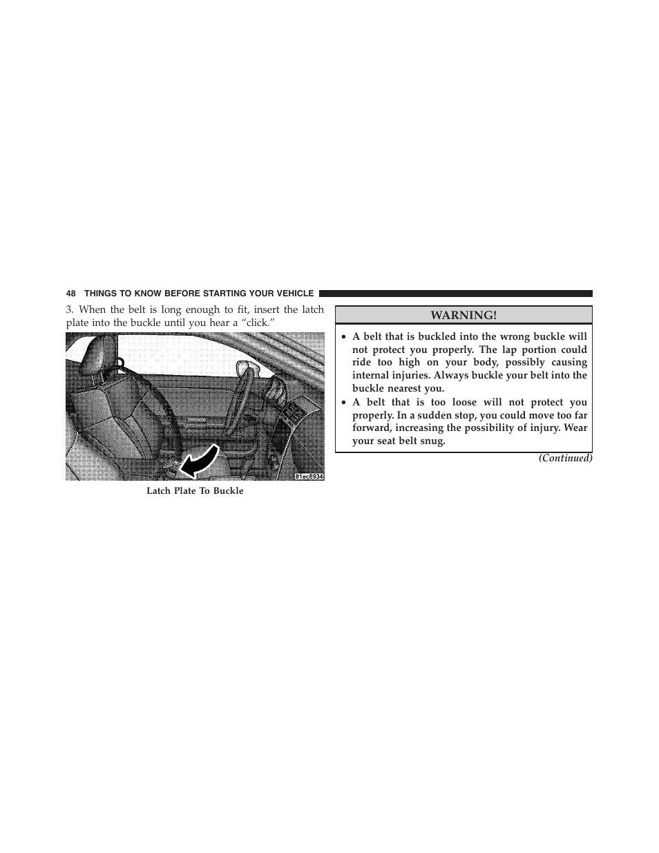 Dodge 2011 Challenger_SRT - Owner Manual User Manual | Page 50 / 460