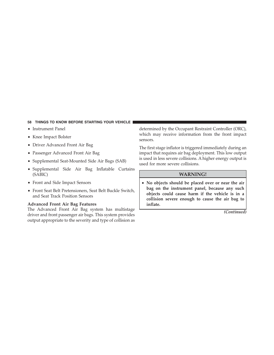 Dodge 2011 Challenger_SRT - Owner Manual User Manual | Page 60 / 460
