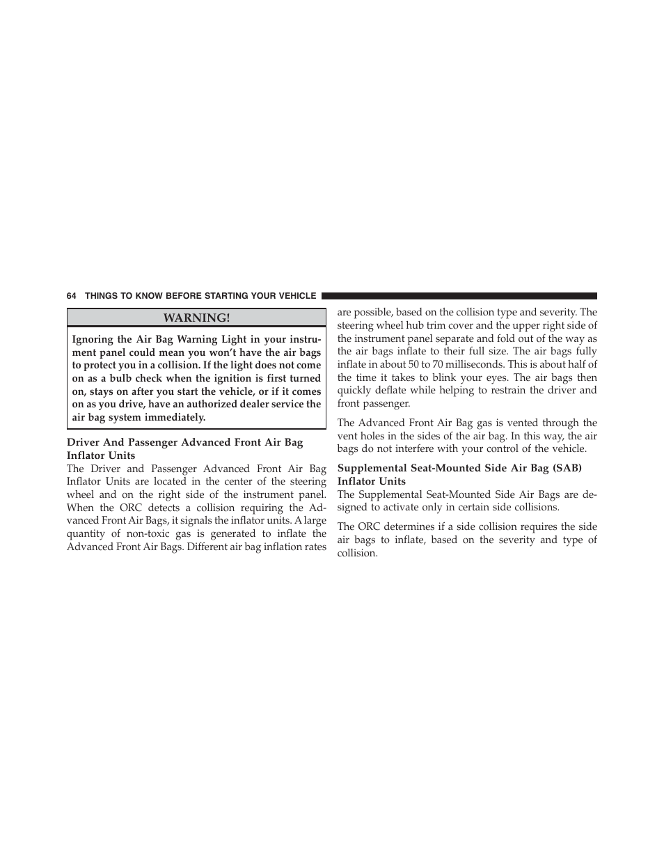 Dodge 2011 Challenger_SRT - Owner Manual User Manual | Page 66 / 460