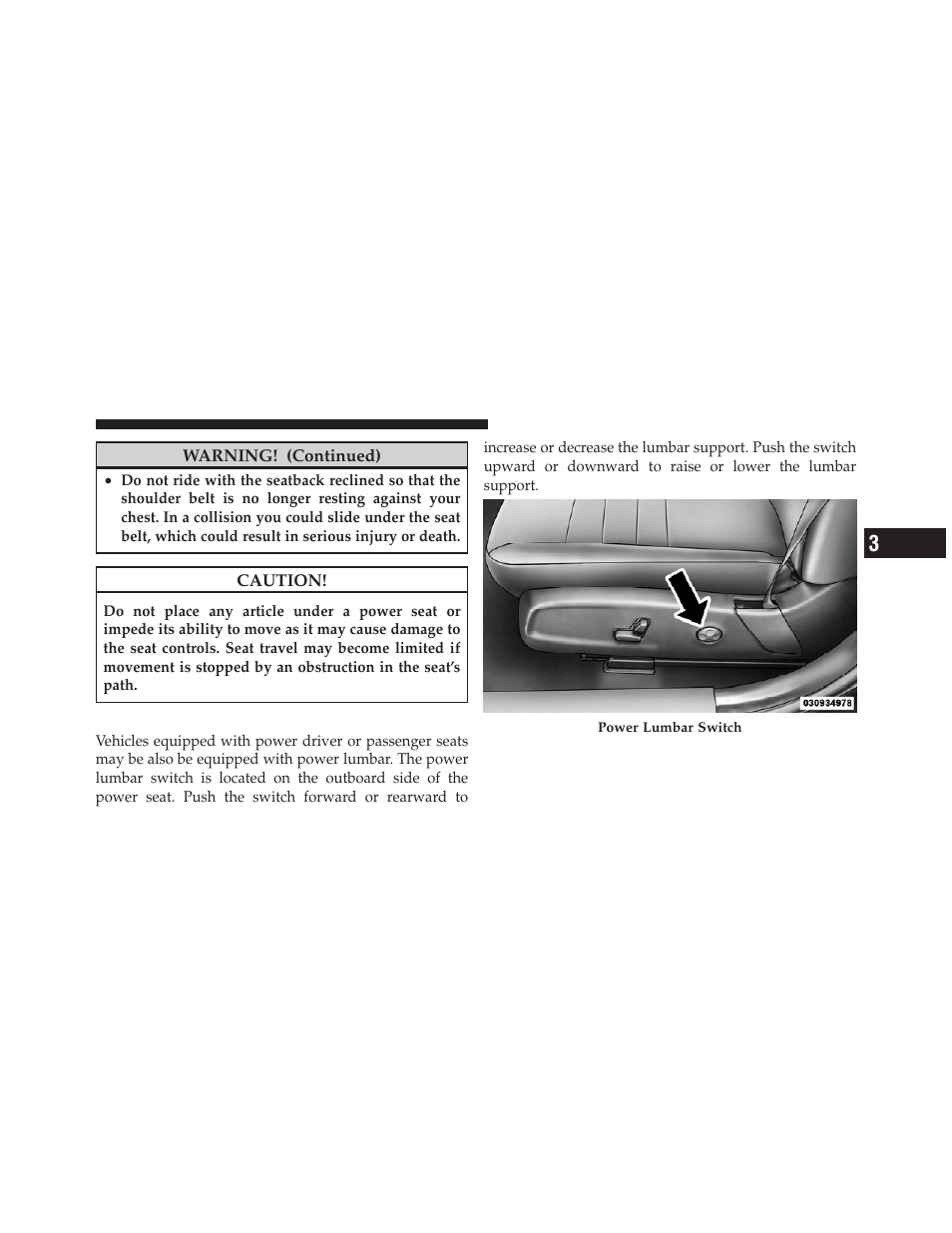Power lumbar — if equipped | Dodge 2011 Charger - Owner Manual User Manual | Page 175 / 566