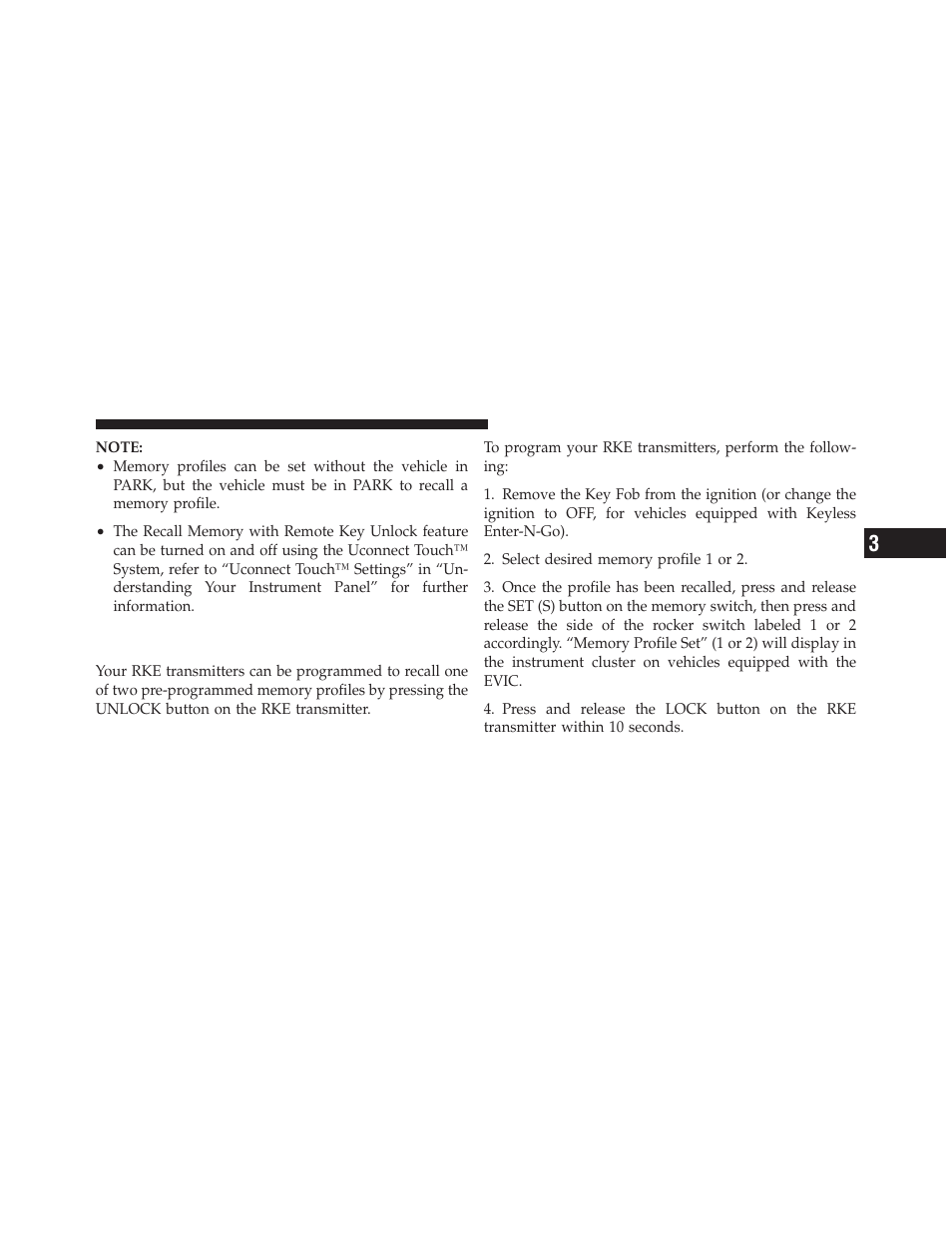 Linking and unlinking the remote keyless, Entry transmitter to memory | Dodge 2011 Charger - Owner Manual User Manual | Page 187 / 566