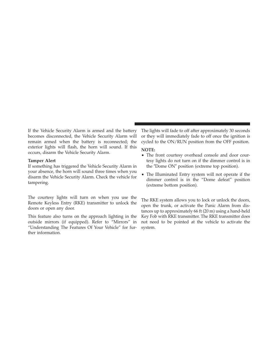 Illuminated entry — if equipped, Remote keyless entry (rke) | Dodge 2011 Charger - Owner Manual User Manual | Page 22 / 566