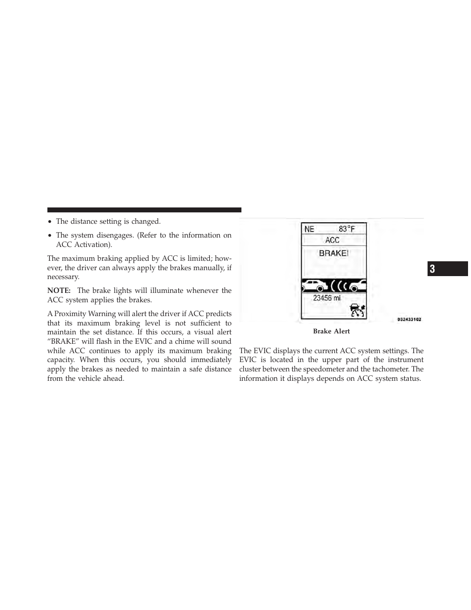 Adaptive cruise control (acc) menu | Dodge 2011 Charger - Owner Manual User Manual | Page 223 / 566