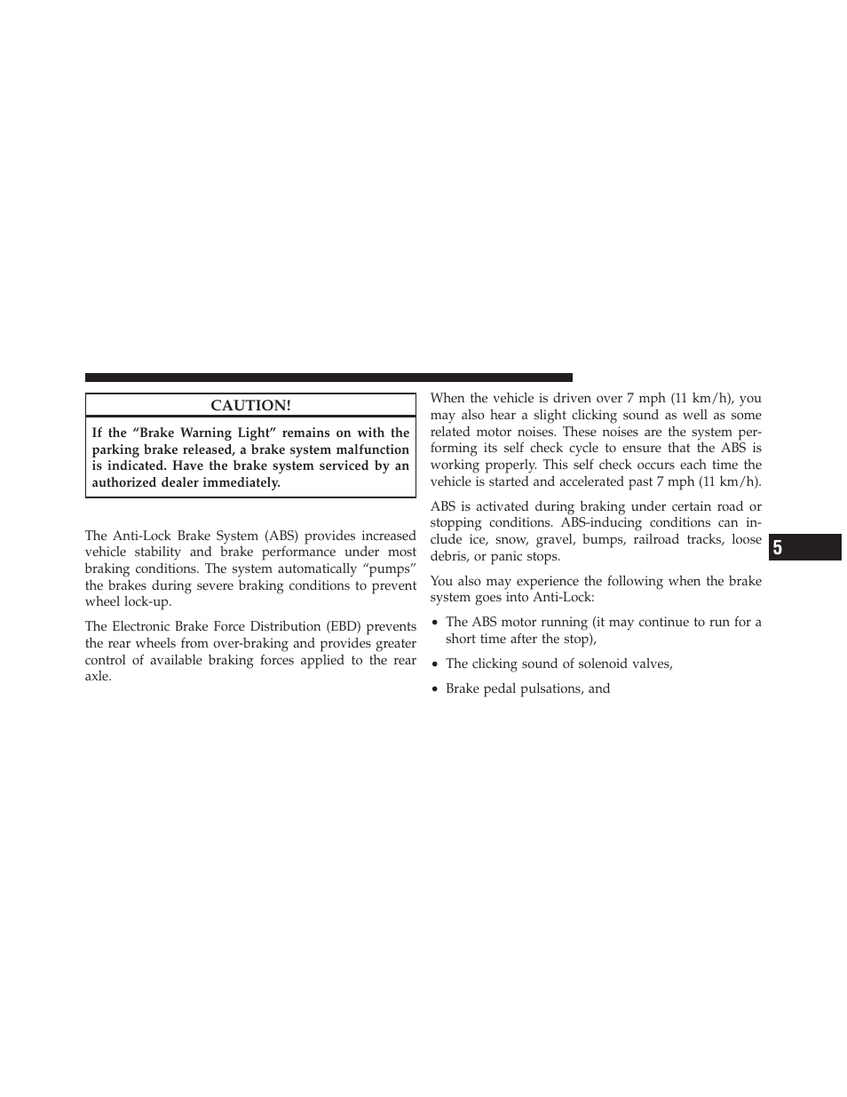 Anti-lock brake system | Dodge 2011 Charger - Owner Manual User Manual | Page 371 / 566