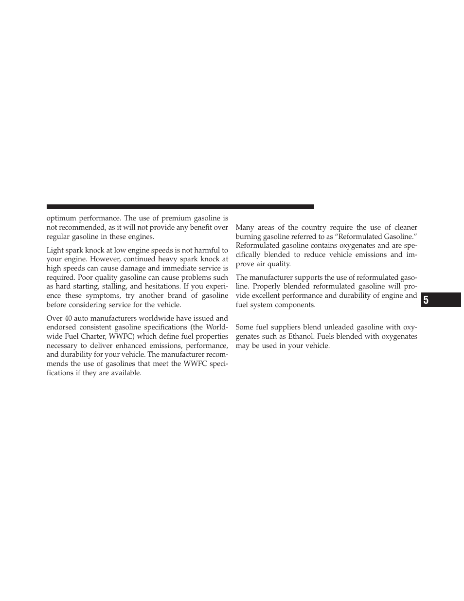 Reformulated gasoline, Gasoline/oxygenate blends | Dodge 2011 Charger - Owner Manual User Manual | Page 413 / 566