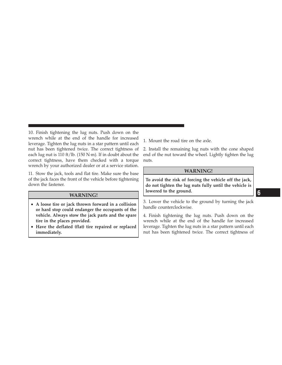 Road tire installation | Dodge 2011 Charger - Owner Manual User Manual | Page 449 / 566