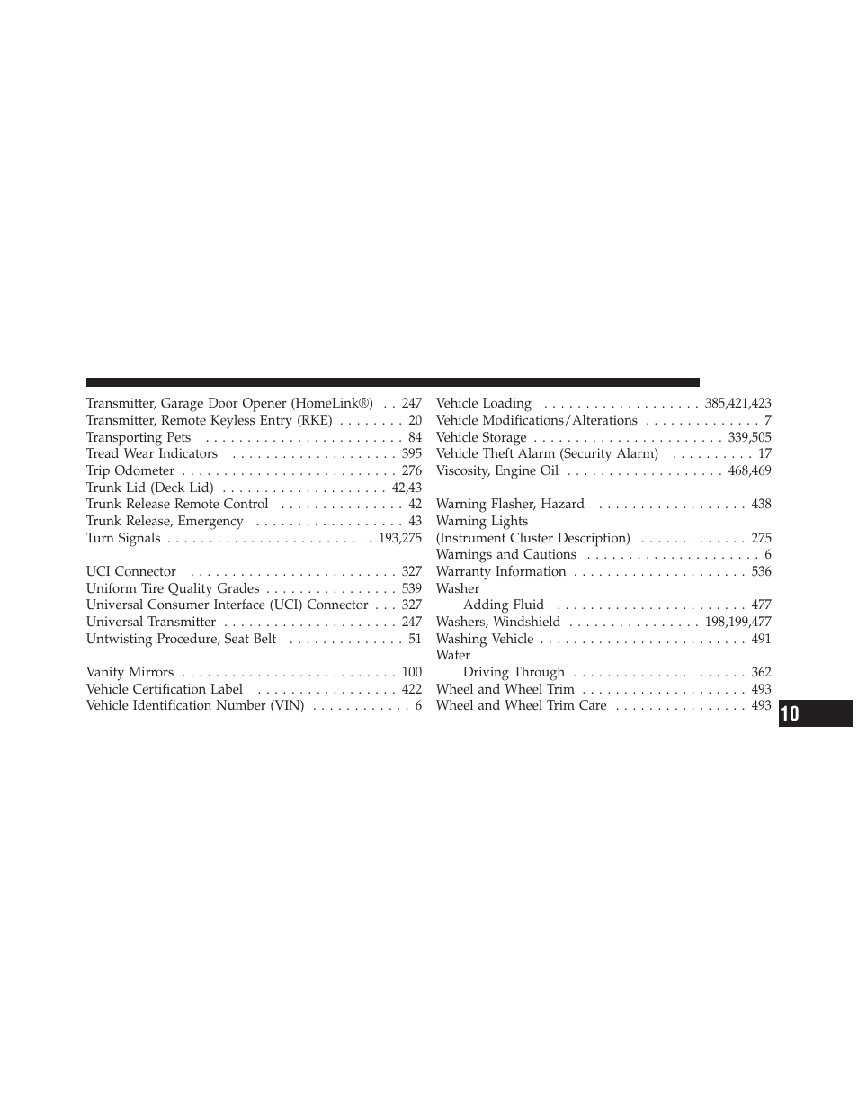 Dodge 2011 Charger - Owner Manual User Manual | Page 563 / 566