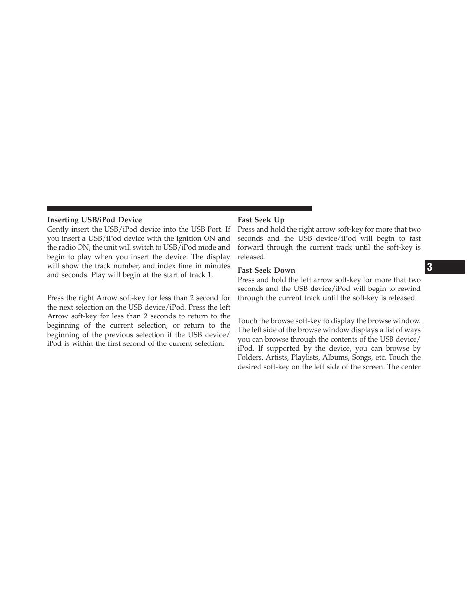 Seek up/down, Browse | Chrysler 2011 300 SRT - Owner Manual User Manual | Page 58 / 119