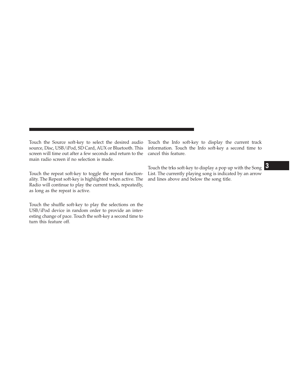 Source, Repeat, Shuffle | Info, Tracks | Chrysler 2011 300 SRT - Owner Manual User Manual | Page 62 / 119