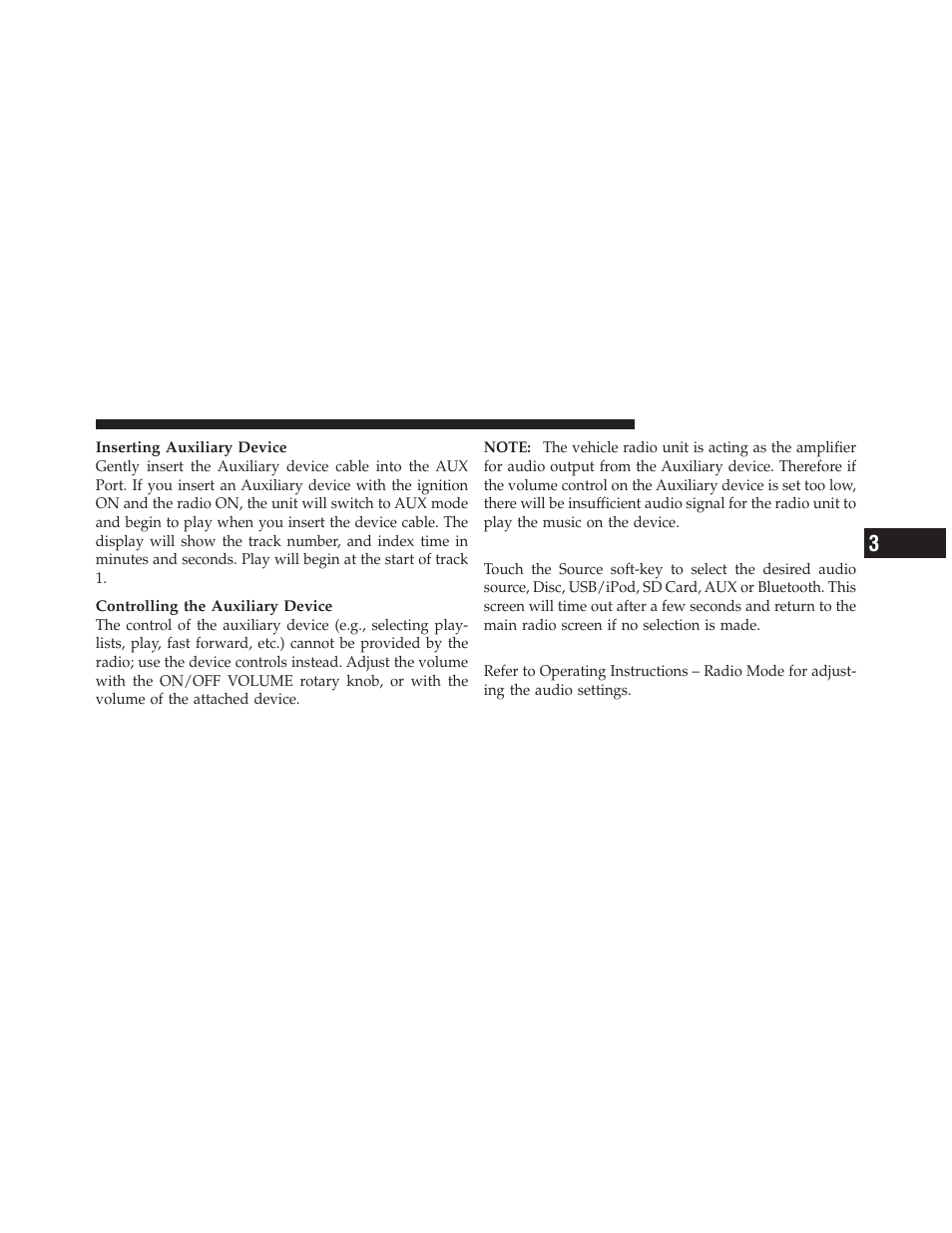 Source, Audio | Chrysler 2011 300 SRT - Owner Manual User Manual | Page 64 / 119