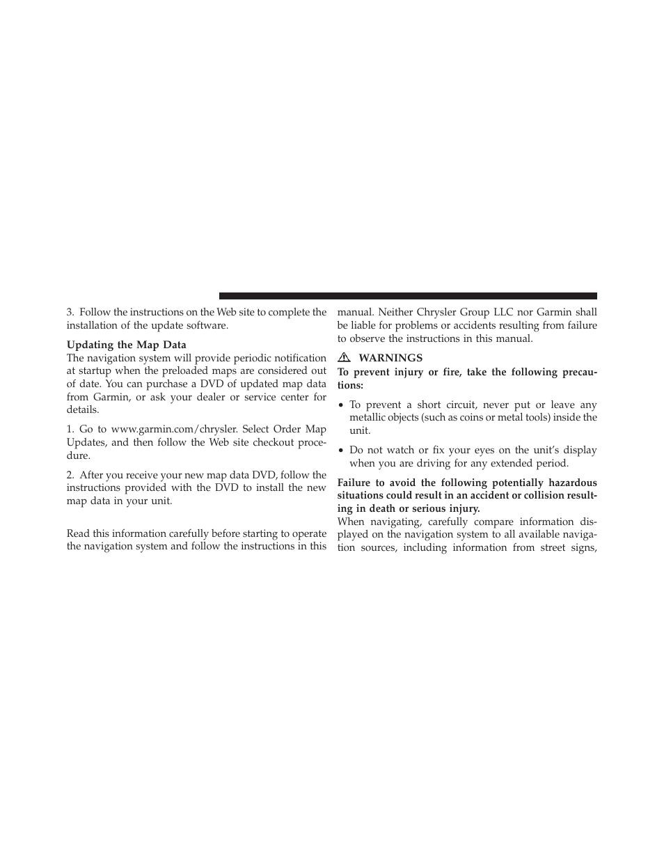 Safety precautions and important information, Safety precautions and important, Information | Chrysler 2011 300 SRT - Owner Manual User Manual | Page 97 / 119