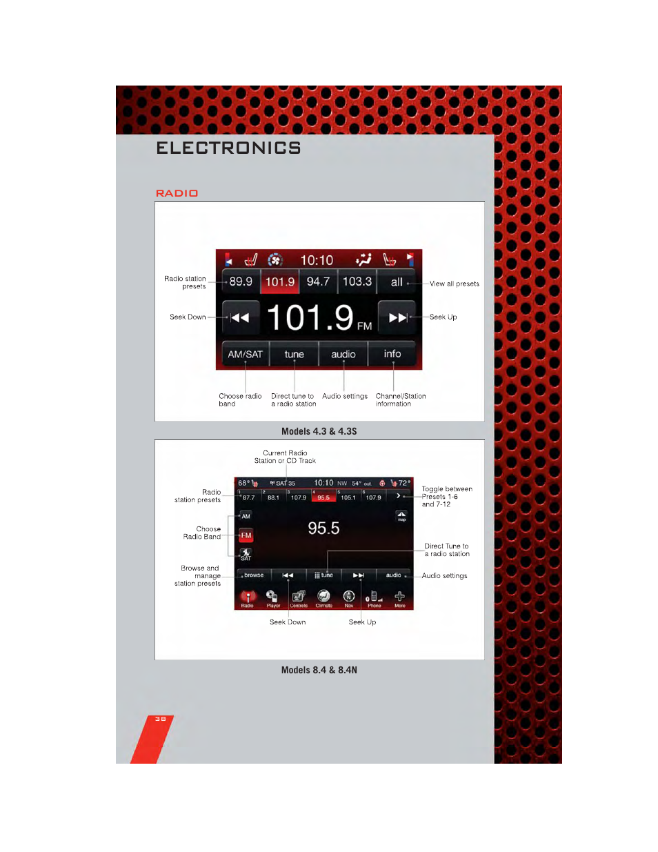 Radio, Electronics | Dodge 2011 Charger - User Guide User Manual | Page 40 / 104