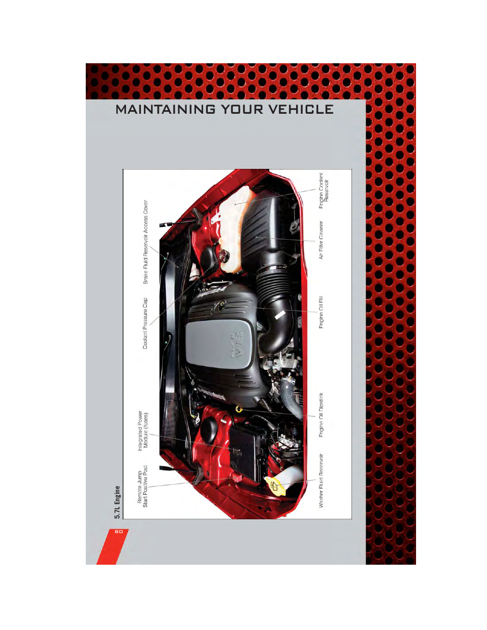 7l engine, Maintaining your vehicle | Dodge 2011 Charger - User Guide User Manual | Page 82 / 104