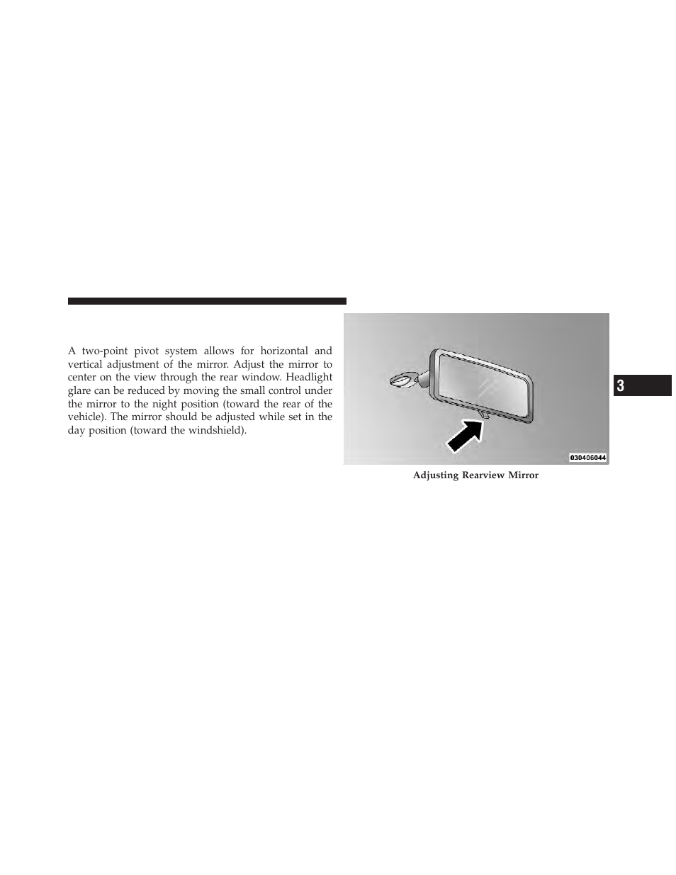 Mirrors, Inside day/night mirror | Dodge 2011 Durango - Owner Manual User Manual | Page 109 / 576