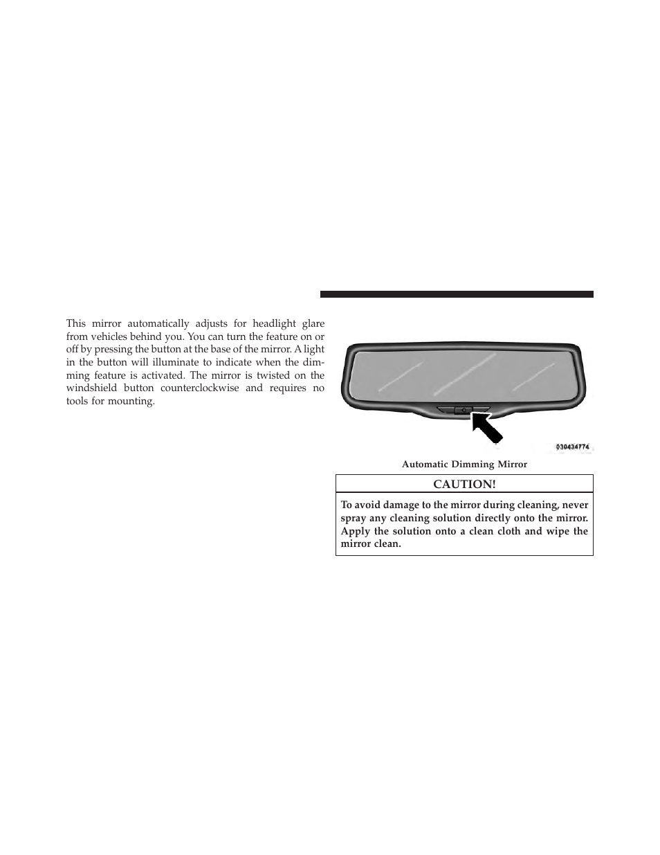 Automatic dimming mirror — if equipped | Dodge 2011 Durango - Owner Manual User Manual | Page 110 / 576