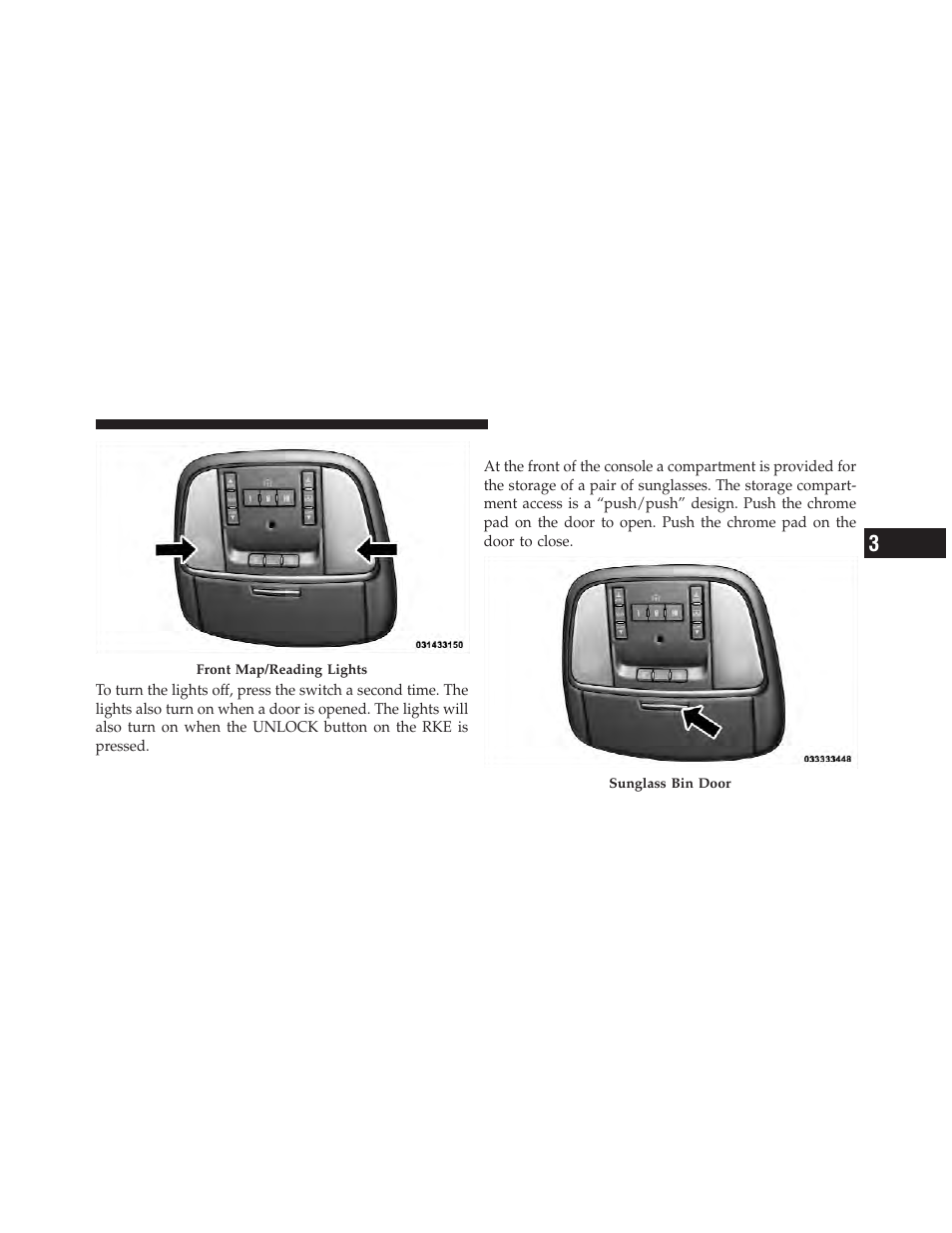 Sunglass bin door | Dodge 2011 Durango - Owner Manual User Manual | Page 207 / 576