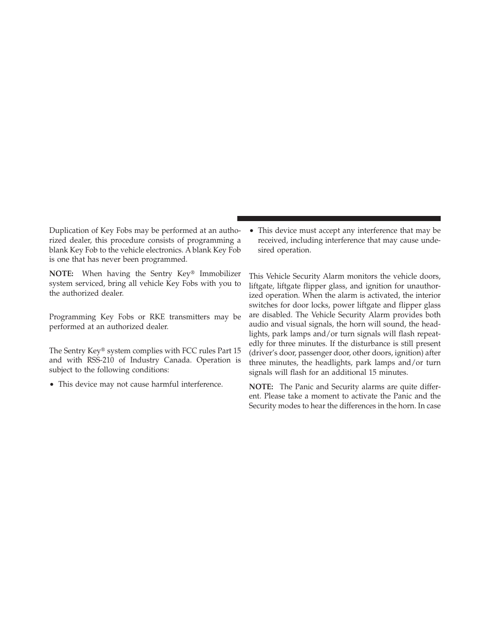 Customer key programming, General information, Vehicle security alarm — if equipped | Dodge 2011 Durango - Owner Manual User Manual | Page 22 / 576