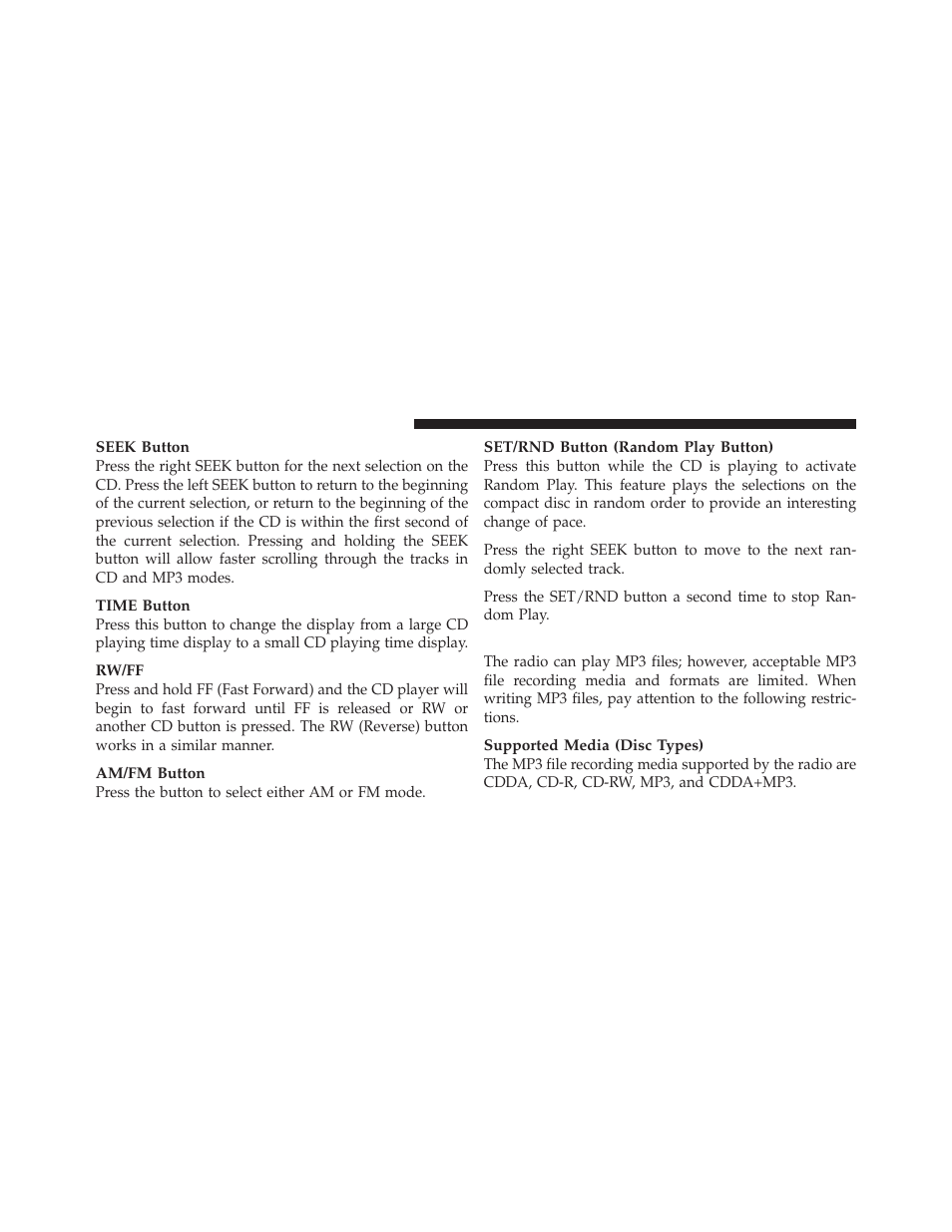 Notes on playing mp3 files | Dodge 2011 Durango - Owner Manual User Manual | Page 302 / 576