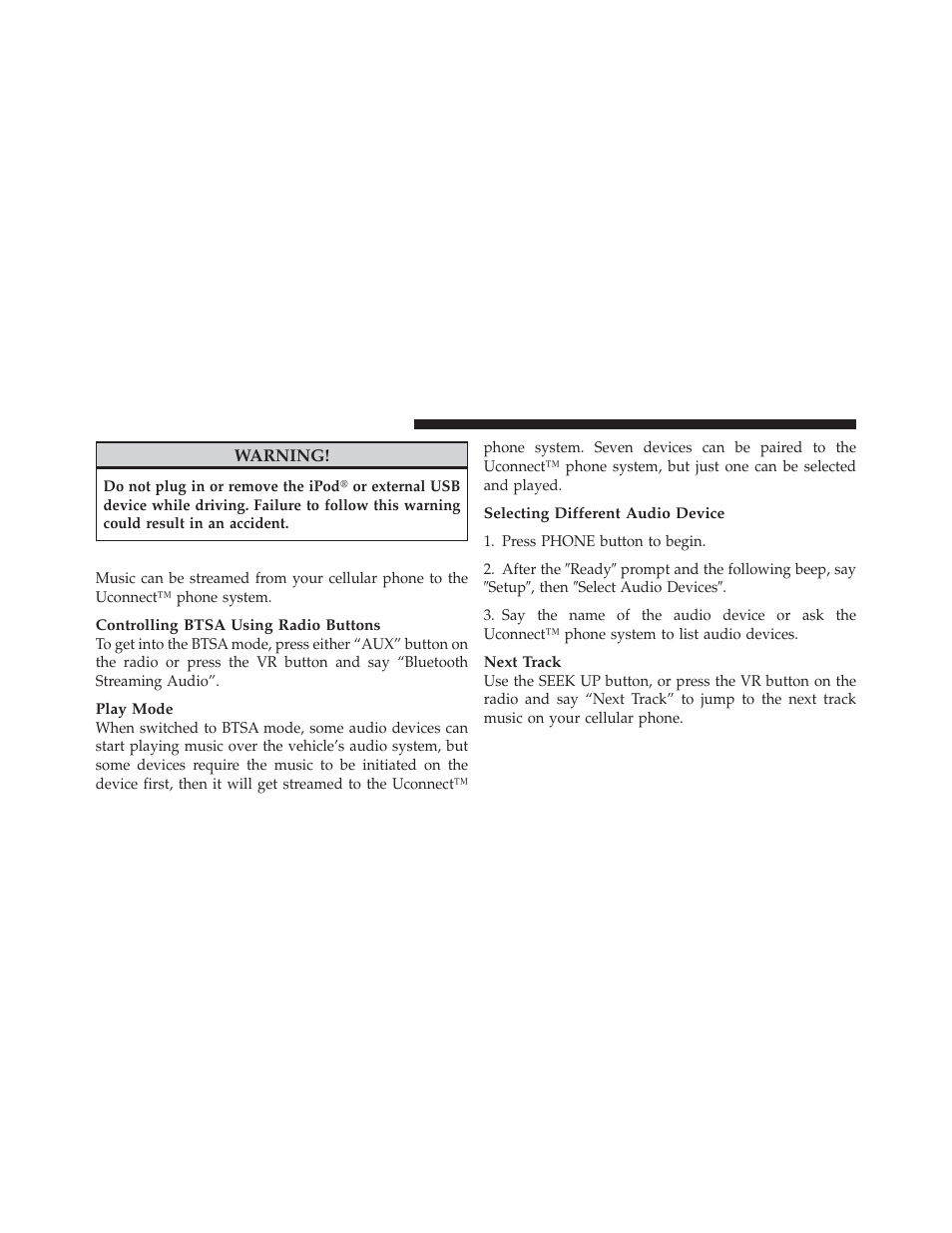 Bluetooth streaming audio (btsa) | Dodge 2011 Durango - Owner Manual User Manual | Page 316 / 576