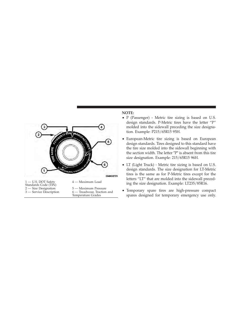 Tire safety information, Tire markings | Dodge 2011 Durango - Owner Manual User Manual | Page 380 / 576