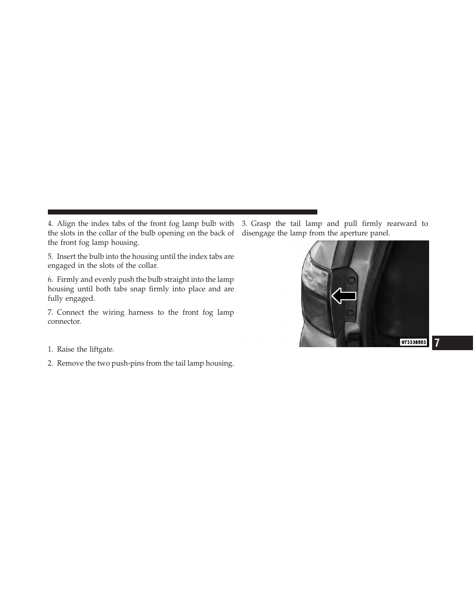 Rear tail, stop, turn signal, and backup lamps, Rear tail, stop, turn signal, and backup, Lamps | Dodge 2011 Durango - Owner Manual User Manual | Page 523 / 576