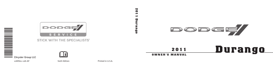 Durango | Dodge 2011 Durango - Owner Manual User Manual | Page 576 / 576