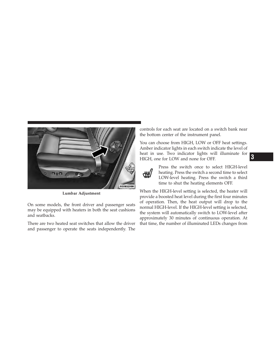 Heated seats — if equipped | Dodge 2011 Dakota User Manual | Page 131 / 452