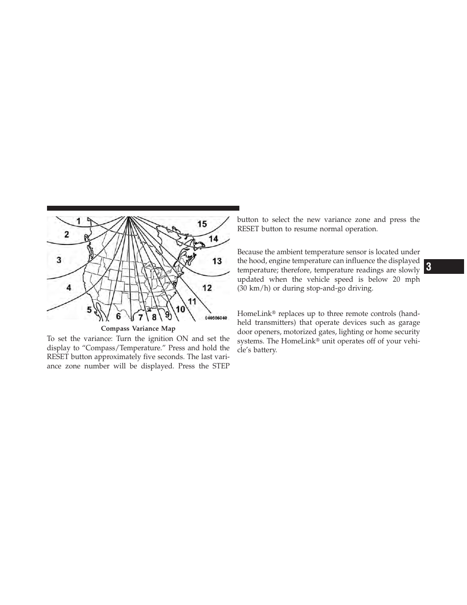 Outside temperature, Garage door opener — if equipped | Dodge 2011 Dakota User Manual | Page 155 / 452