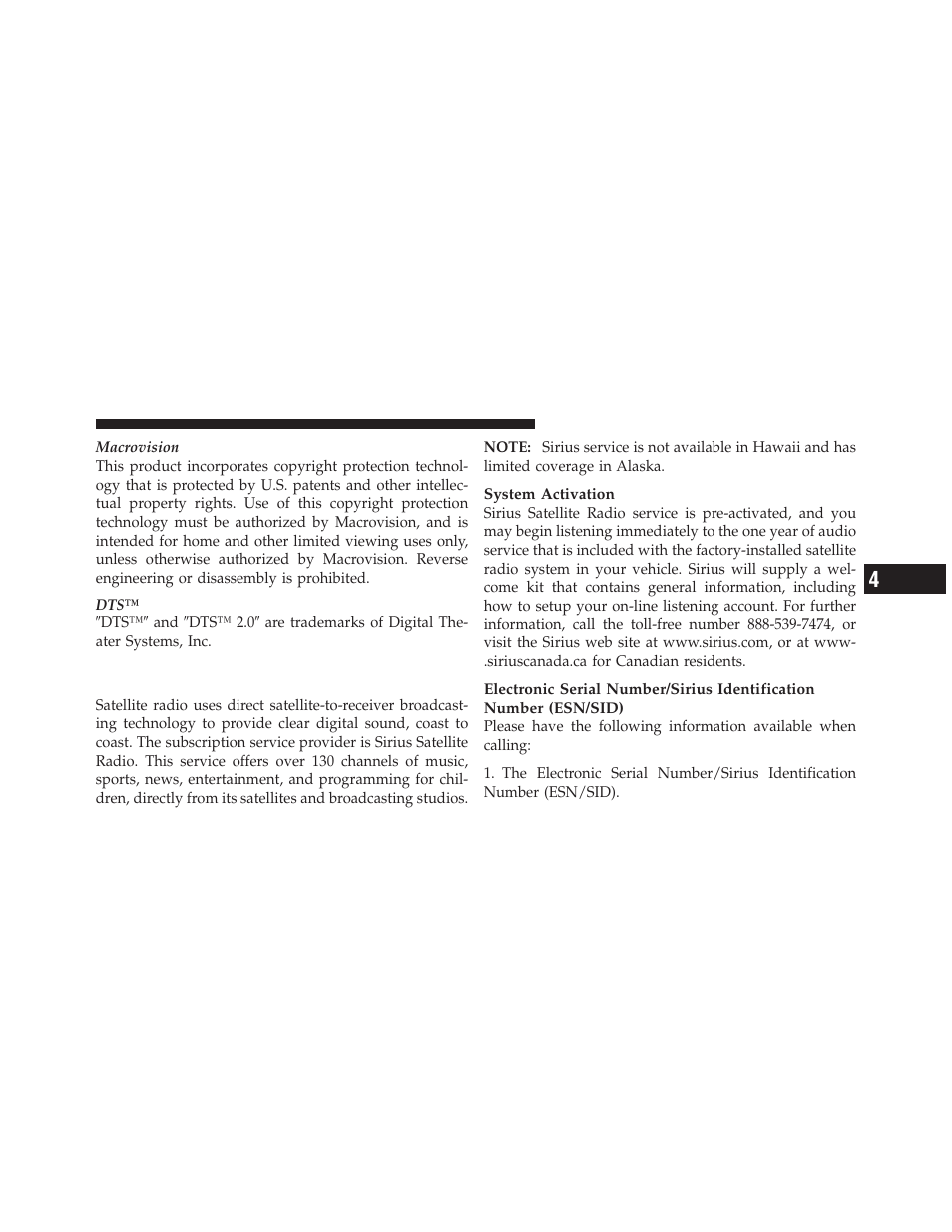 Uconnect™ multimedia, Satellite radio) — if equipped | Dodge 2011 Dakota User Manual | Page 209 / 452