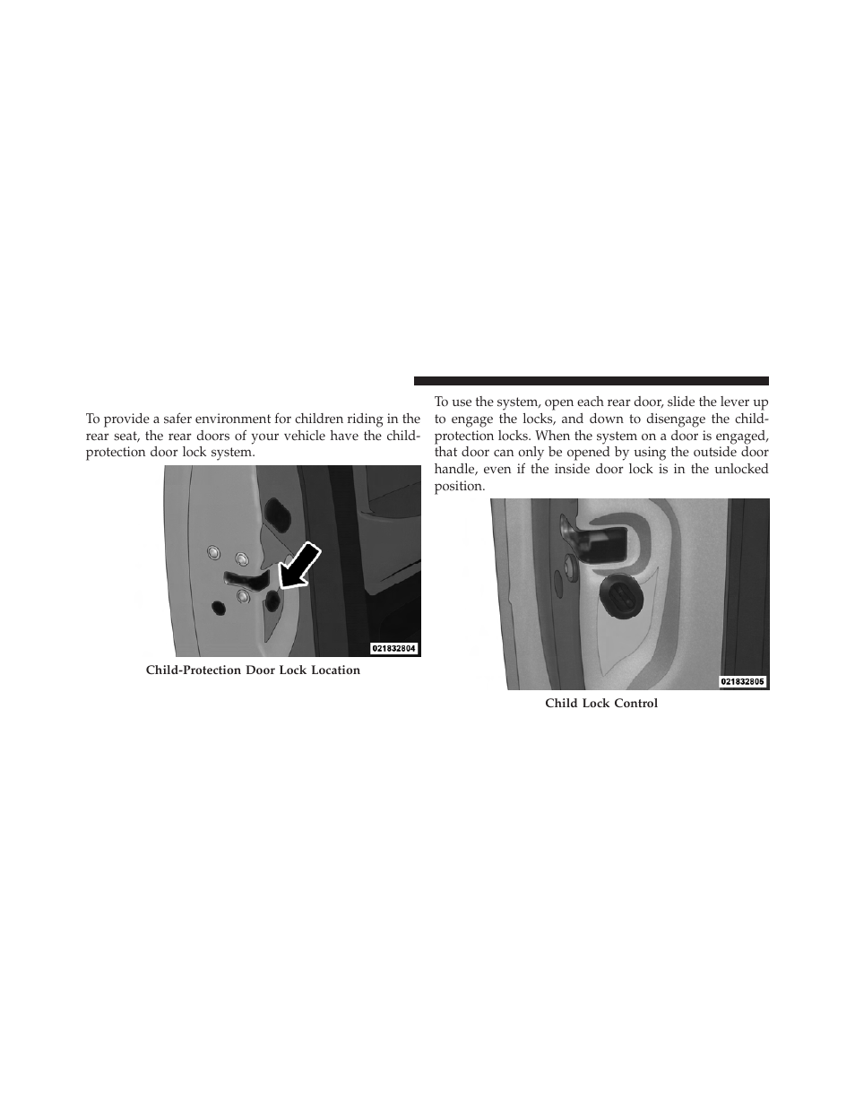 Child-protection door lock | Dodge 2011 Dakota User Manual | Page 34 / 452