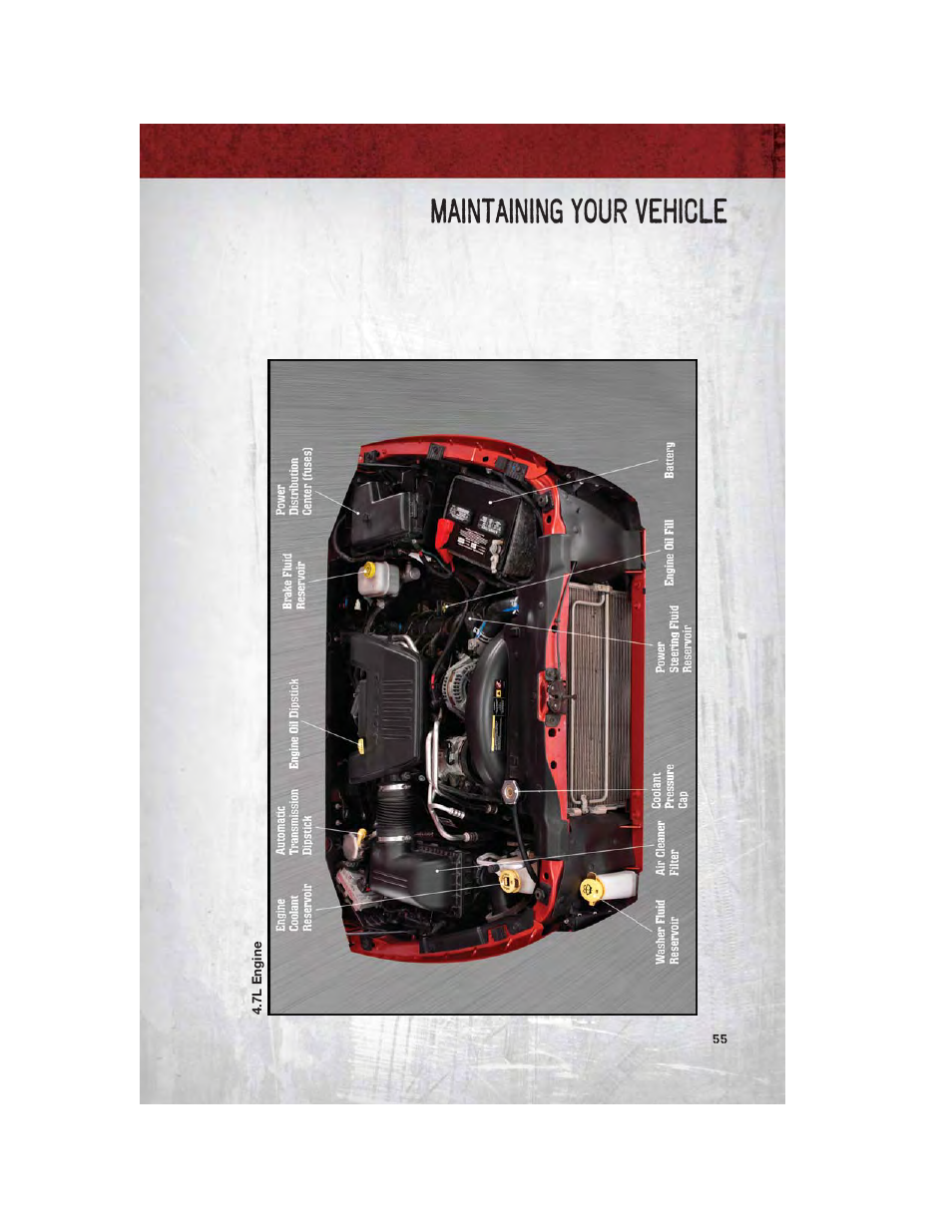 7l engine, Maintaining your vehicle | Dodge 2011 Dakota User Manual | Page 57 / 76