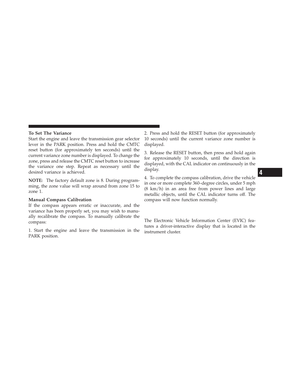 Electronic vehicle information center (evic), If equipped | Dodge 2011 Grand_Caravan - Owner Manual User Manual | Page 267 / 562