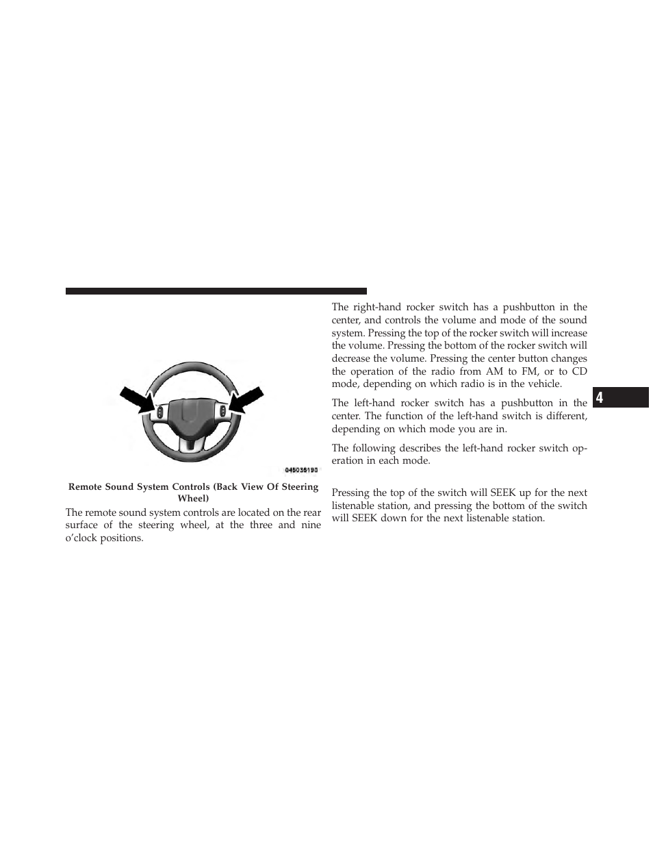 Steering wheel audio controls — if equipped, Radio operation, Steering wheel audio controls | If equipped | Dodge 2011 Grand_Caravan - Owner Manual User Manual | Page 321 / 562