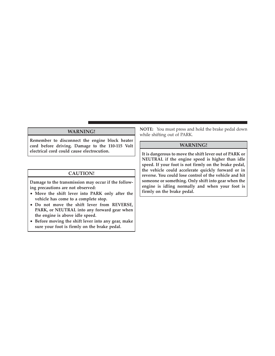 Automatic transmission | Dodge 2011 Grand_Caravan - Owner Manual User Manual | Page 356 / 562